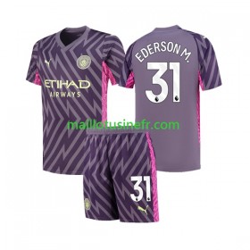 Maillot de Foot Manchester City Ederson Moraes 31 Extérieur Gardien 2023-24 - Enfant
